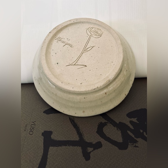 Vintage Monique Black Ceramic Bowl |  Organic Shape | Modern Farmhouse Pottery - Picture 5 of 5